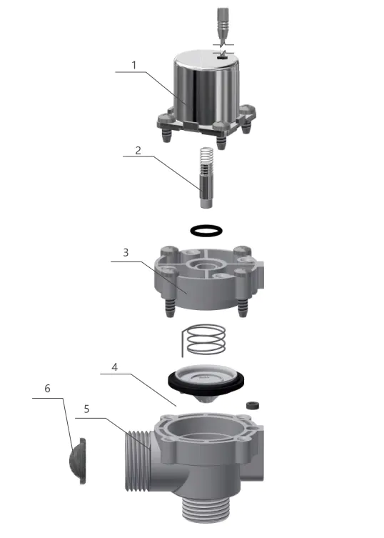This Bi Stable Solenoid Valve image shows the internal structure and component layout for industrial fluid control applications.